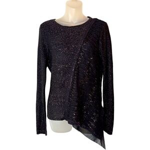 Chico’s Glitter Asymmetrical Sweater